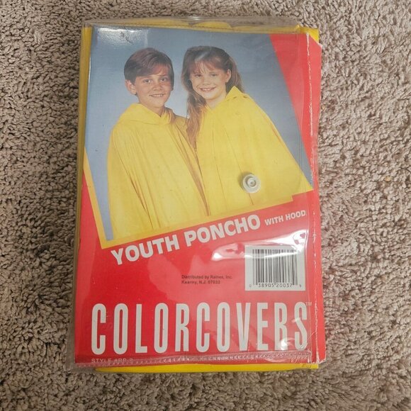 NEW Kids Rain Poncho Yellow Waterproof Hooded Cape - Picture 2 of 5